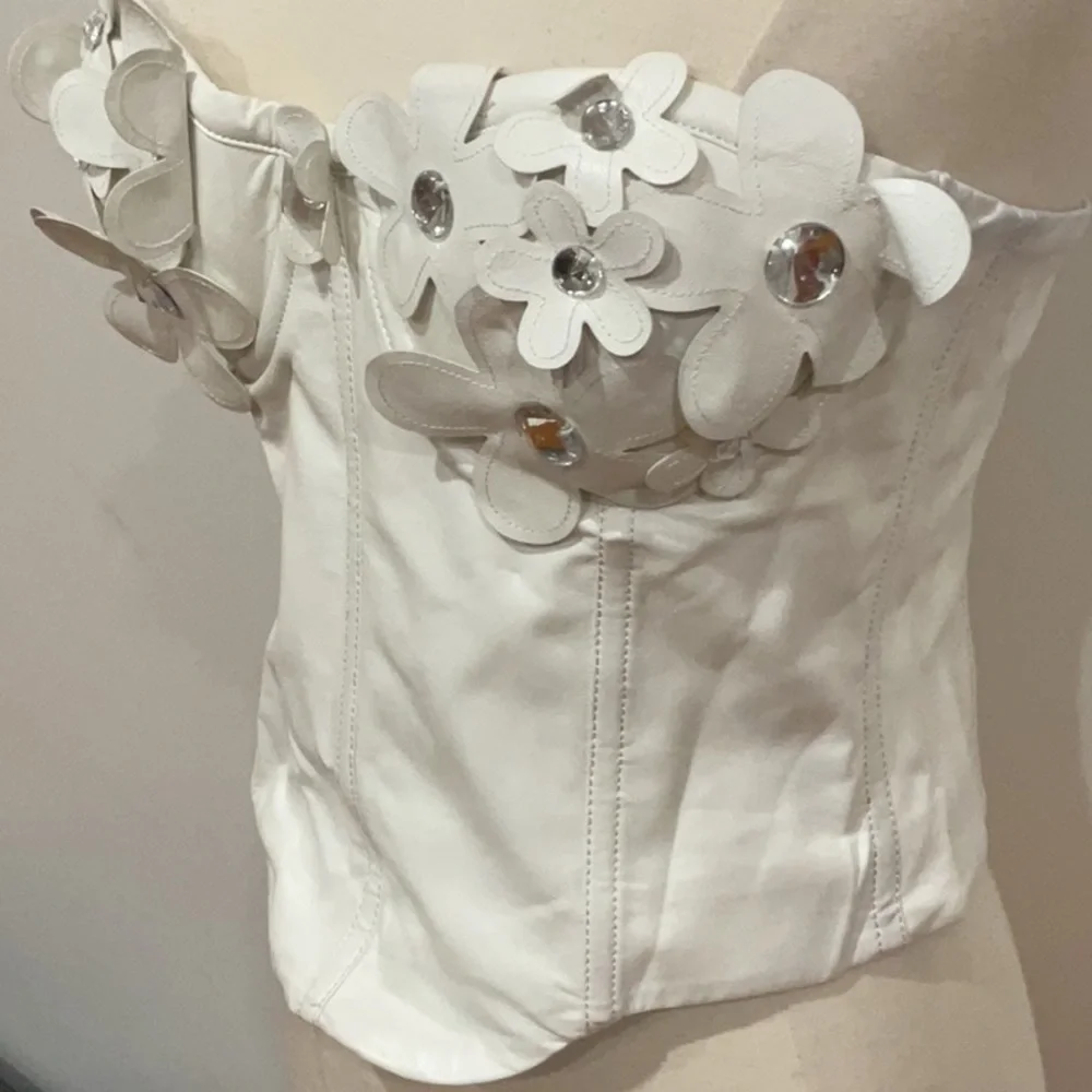 Lovers and Friends Nova Faux Leather Bustier in Bone, Size: S - Picture 8 of 9